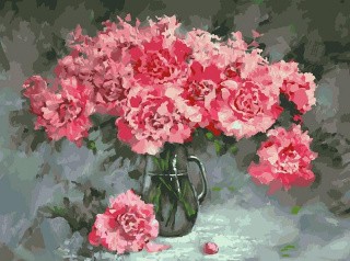Картина по номерам «Розовые пионы»