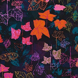 Ткань для пэчворка Loose Leaf, 122 г/м², 50х55 см, 100% хлопок, цвет: NIGHTFALL, Peppy