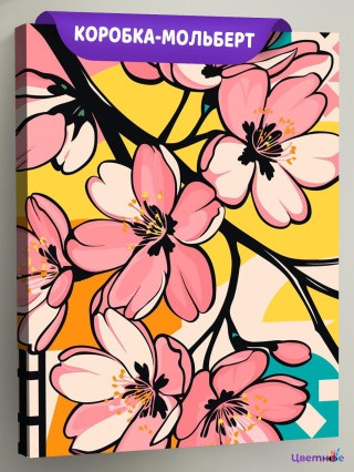 Картина по номерам Цветы сакуры весной