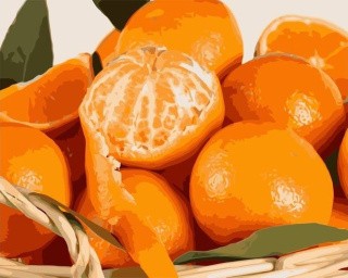Картина по номерам «Спелые мандарины» Картина по номерам «Спелые мандарины»