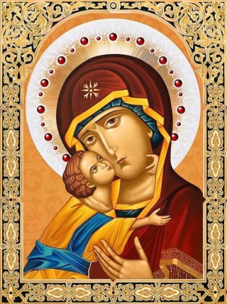 Алмазная вышивка «Икона Владимирская Богородица»