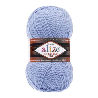 Пряжа ALIZE LanaGold Fine (Ализе Лана голд файн) (40), гиацинт, 5 шт. по 100 г Пряжа ALIZE LanaGold Fine (Ализе Лана голд файн) (40), гиацинт, 5 шт. по 100 г