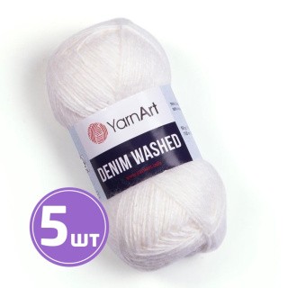 Пряжа YarnArt Denim Washed1 (900), белый, 5 шт. по 50 г Пряжа YarnArt Denim Washed1 (900), белый, 5 шт. по 50 г