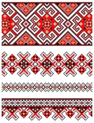 Рисунок на ткани «Узоры русские 4»