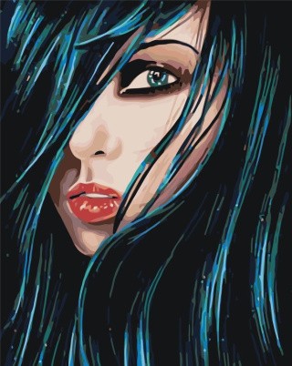 Картина по номерам «Темноволосая девушка»