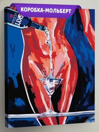 Картина по номерам «Обнаженная девушка с бокалом»