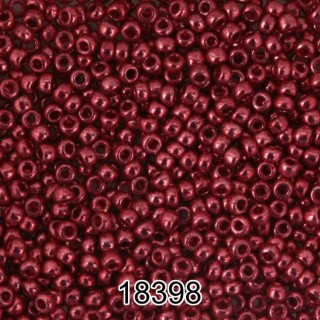 Бисер Чехия круглый 6 10/0, 2,3 мм, 500 г, цвет: 18398 красно-малиновый металлик