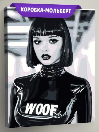 Картина по номерам «Девушка в латексе чб, бдсм 40x50»