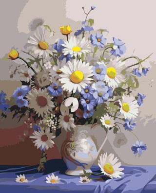 Картина по номерам «Цветы: Букет из ромашек и лютиков»
