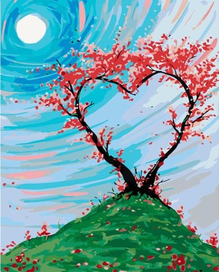 Картина по номерам «Дерево-сердце. День»