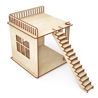 Конструктор ХэппиДом «Пристройка и лестница для домика» из дерева