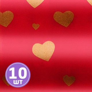 Подарочные банты, 15,5 см, 10 шт., 01 сердечки/красный, Stilerra