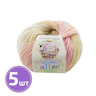 Пряжа ALIZE Baby wool batik design (2807), мультиколор, 5 шт. по 50 г