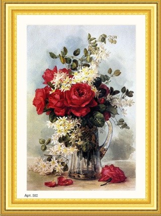 ТК Белые розы. Схема для вышивки бисером Тела Артис