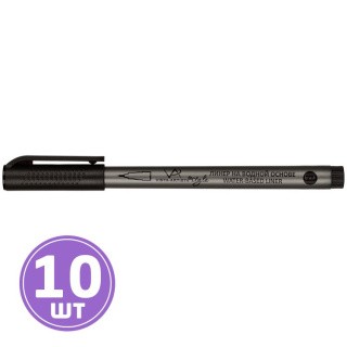 Линер на водной основе, 10 шт., 1 мм (brush), цвет: черный, Vista-Artista