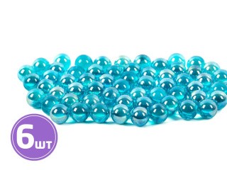 Шарики стеклянные марблс, d16 мм, 6 шт. по 340 г, цвет: синий, Blumentag
