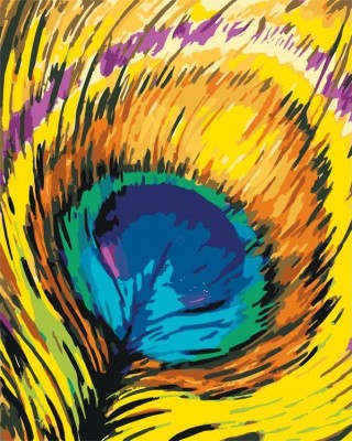 Картина по номерам «Перо павлина»