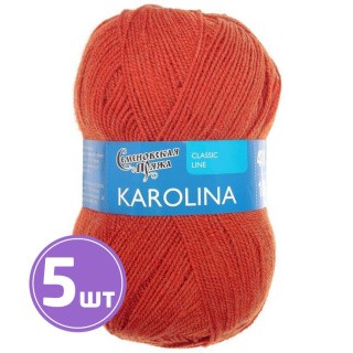 Пряжа Семеновская Karolina (7095), красный терракот, 5 шт. по 100 г Пряжа Семеновская Karolina (7095), красный терракот, 5 шт. по 100 г