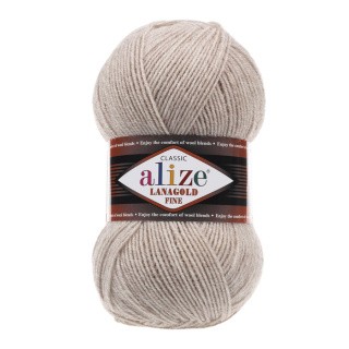 Пряжа ALIZE LanaGold Fine (Ализе Лана голд файн) (152), меланж светло-бежевый, 5 шт. по 100 г Пряжа ALIZE LanaGold Fine (Ализе Лана голд файн) (152), меланж светло-бежевый, 5 шт. по 100 г