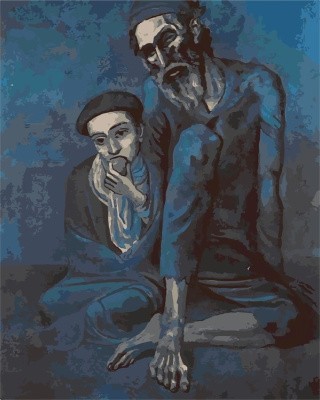 Картина по номерам «Слепой нищий с мальчиком»