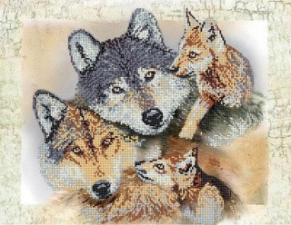 Рисунок на канве «Волчья семья» Рисунок на канве «Волчья семья»