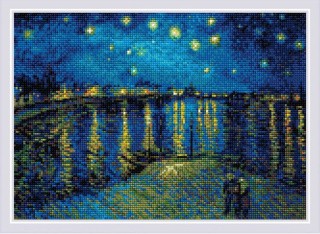Алмазная вышивка «Звездная ночь над Роной» по мотивам картины Ван Гога»