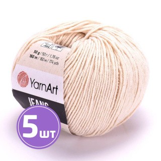 Пряжа YarnArt Jeans (5), кремовый, 5 шт. по 50 г Пряжа YarnArt Jeans (5), кремовый, 5 шт. по 50 г