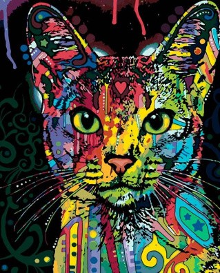 Картина по номерам «Абиссинский кот»