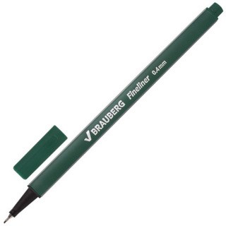 Ручка капиллярная (линер) BRAUBERG «Аero», темно-зеленая