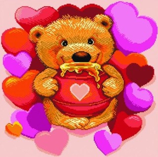 Рисунок на ткани «Медвежонок с медом»