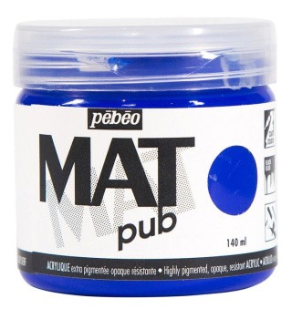 Краска акриловая Pebeo экстра матовая Mat Pub №1 (Ультрамарин), 140 мл