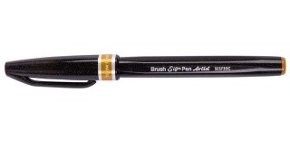 Браш пен Brush Sign Pen Artist, ultra-fine, 0,5 - 5 мм, цвет: охра, Pentel