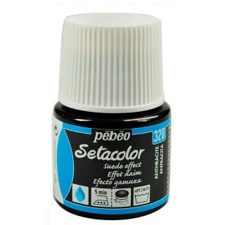 Краска для темных и светлых тканей с эффектом замши Setacolor PEBEO, цвет: антрацит, 45 мл