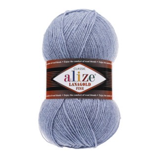 Пряжа ALIZE LanaGold Fine (Ализе Лана голд файн) (221), меланж светлый джинс, 5 шт. по 100 г Пряжа ALIZE LanaGold Fine (Ализе Лана голд файн) (221), меланж светлый джинс, 5 шт. по 100 г
