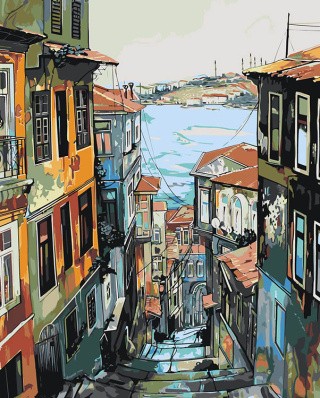 Картина по номерам «Город Стамбул, Турция: улочка 40x50»