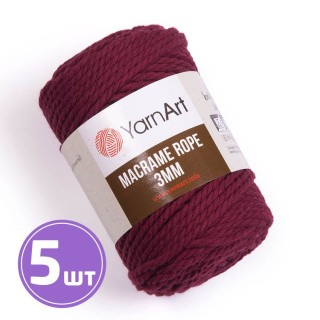 Пряжа YarnArt Macrame rope 3 мм (781), бордовый, 5 шт. по 250 г Пряжа YarnArt Macrame rope 3 мм (781), бордовый, 5 шт. по 250 г