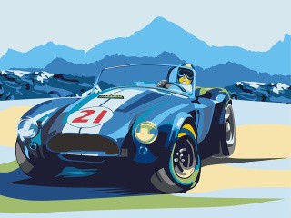 Картина по номерам «Ретро-автомобиль Cobra» Картина по номерам «Ретро-автомобиль Cobra»