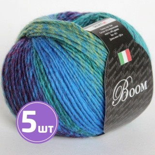 Пряжа SEAM BOOM (64389), зелено-голубо-фиолетовый, 5 шт. по 50 г