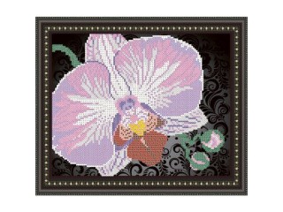 Рисунок на ткани «Орхидея на черном»
