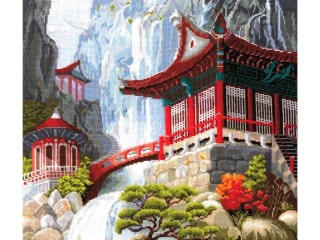 Набор для вышивания «Водопад и пагода»