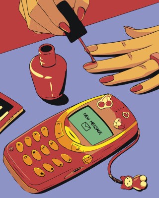 Картина по номерам «Y2K: маникюр и кнопочный телефон арт» Картина по номерам «Y2K: маникюр и кнопочный телефон арт»
