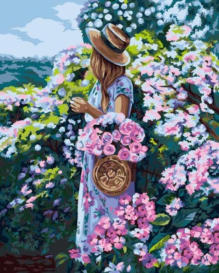 Картина по номерам «Девушка в саду»