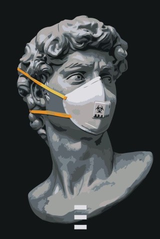 Картина по номерам «Античные статуи: Давид в респираторе»