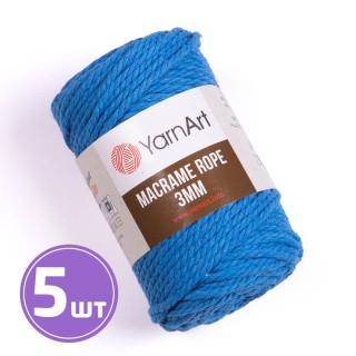 Пряжа YarnArt Macrame rope 3 мм (786), лазурит, 5 шт. по 250 г Пряжа YarnArt Macrame rope 3 мм (786), лазурит, 5 шт. по 250 г