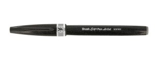 Браш пен Brush Sign Pen Artist, ultra-fine 0,5 - 5 мм, цвет: серый, Pentel