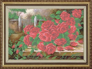 Рисунок на ткани «Розы в саду»