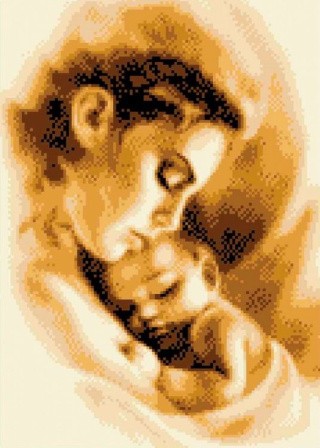 Рисунок на ткани «Мать и ребенок»