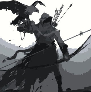 Картина по номерам «Охотник и ворон»