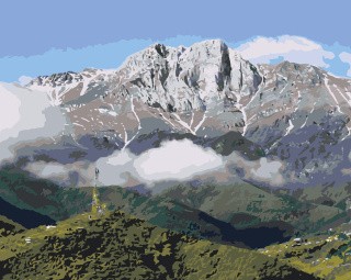 Картина по номерам «Армения: гора Хуступ, зеленый лес 40x50»