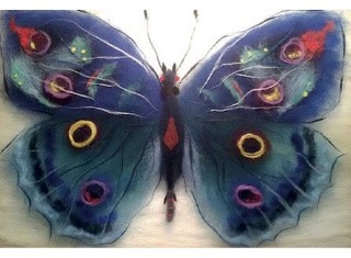 Картина шерстью «Бабочка Артемида»